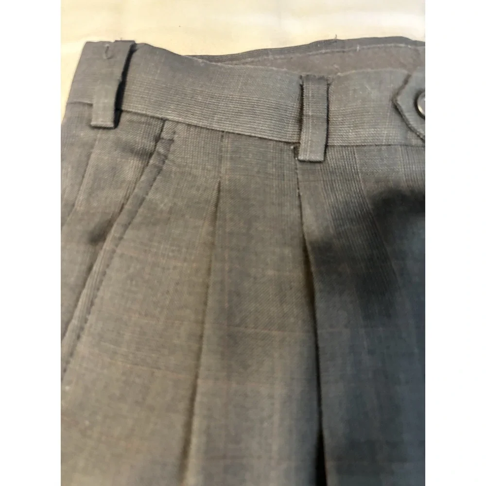 Stafford‎ Black Windowpane Mens 44R/34x29 3Button Suit Wool Pleated Front Cuffed